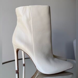 Wren Cream Leather Stiletto Ankle Boots